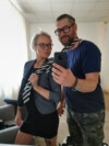 Martin (lektor) a Lucie (modelka) na fotoworkshopu focení portrétu