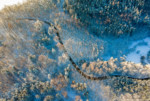 Martin Kamín fotografie z dronu středočeské lesy v zimě